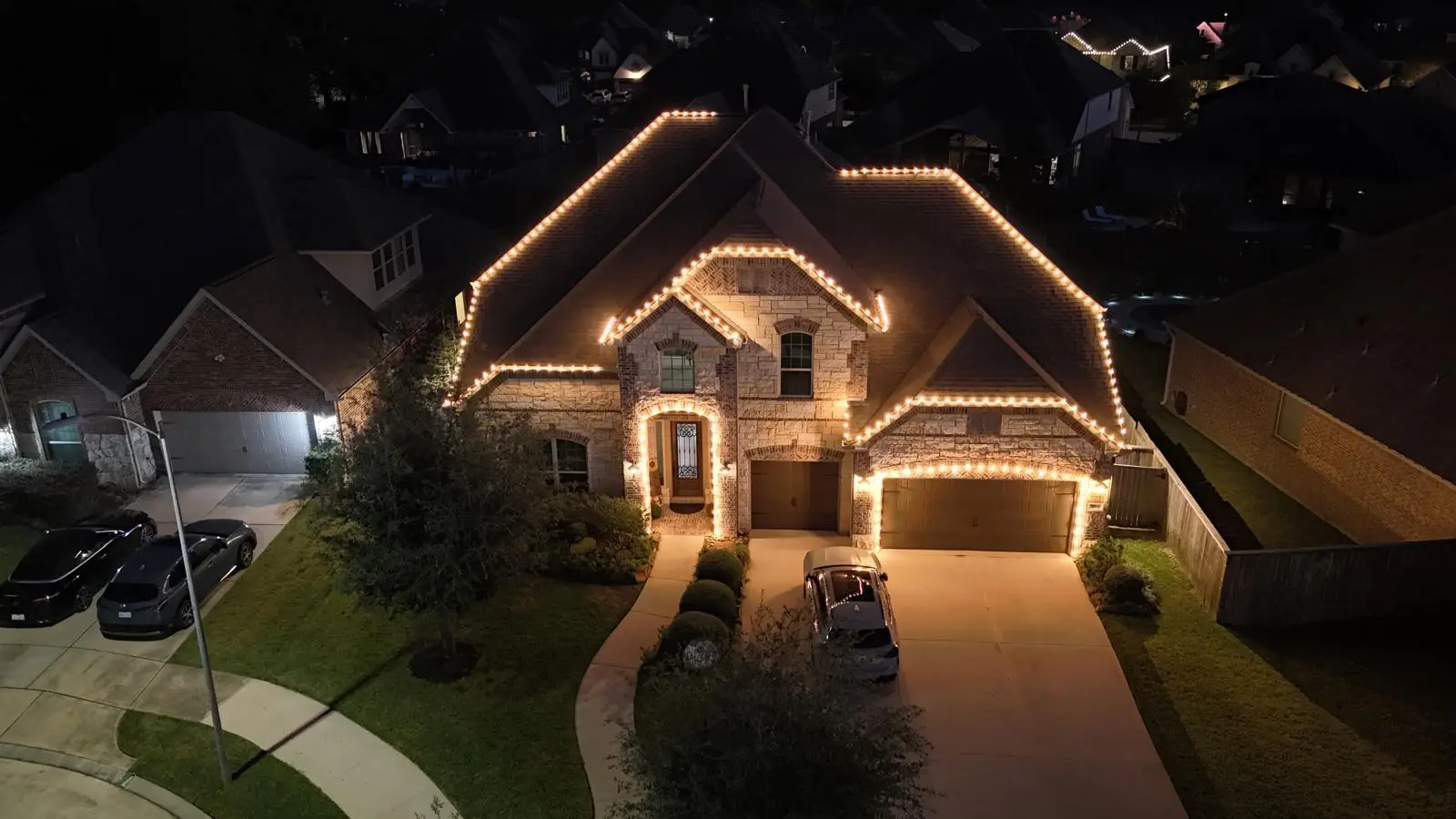 Christmas Lighting installation in Houston, Texas