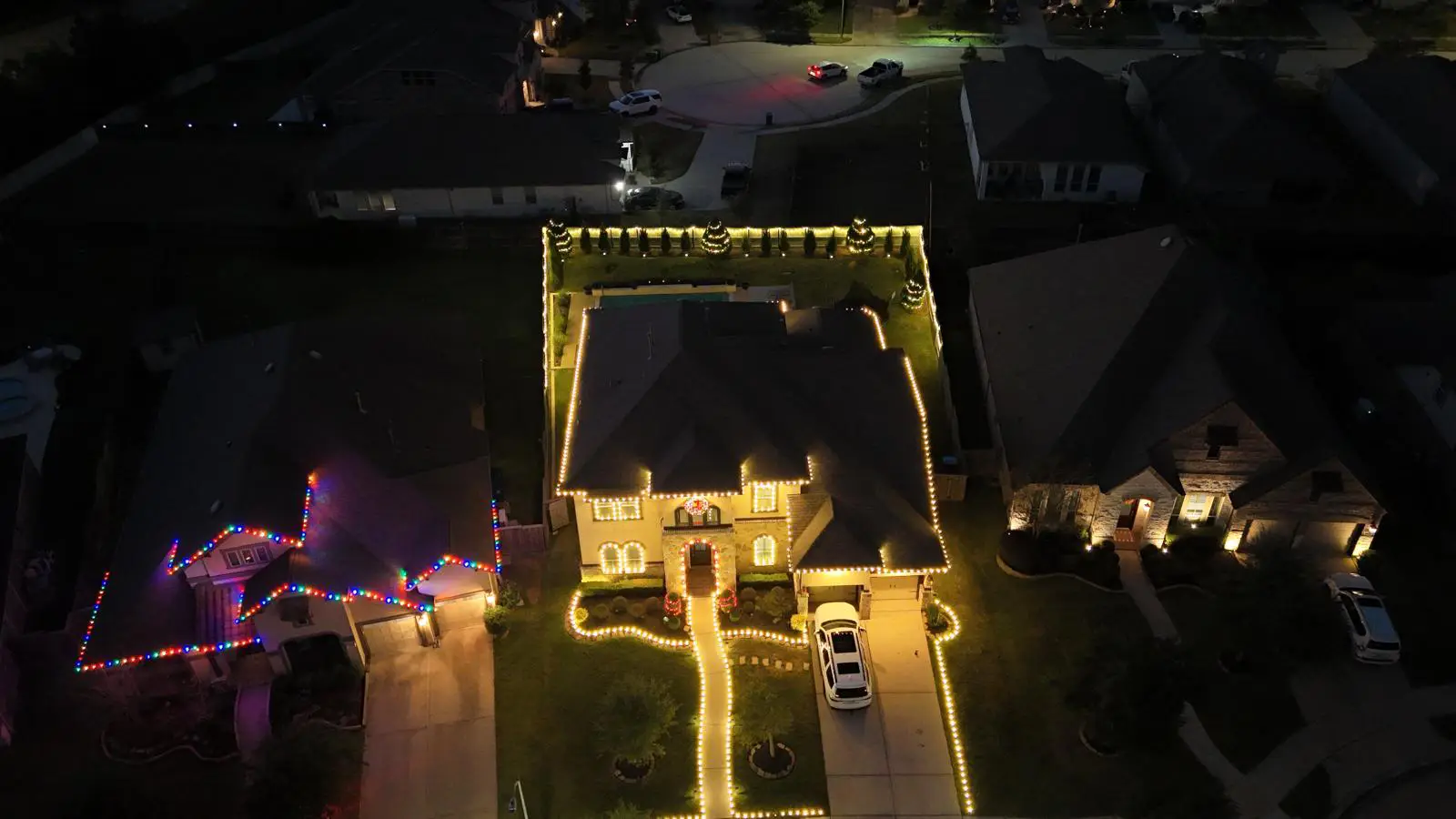 Christmas Lighting installation in Houston, Texas