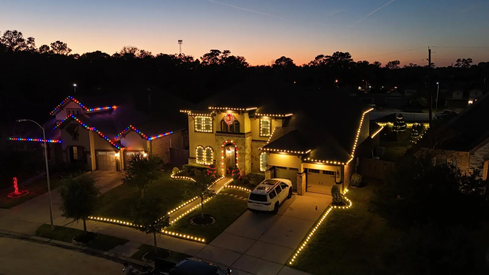 Christmas Lighting installation in Houston, Texas