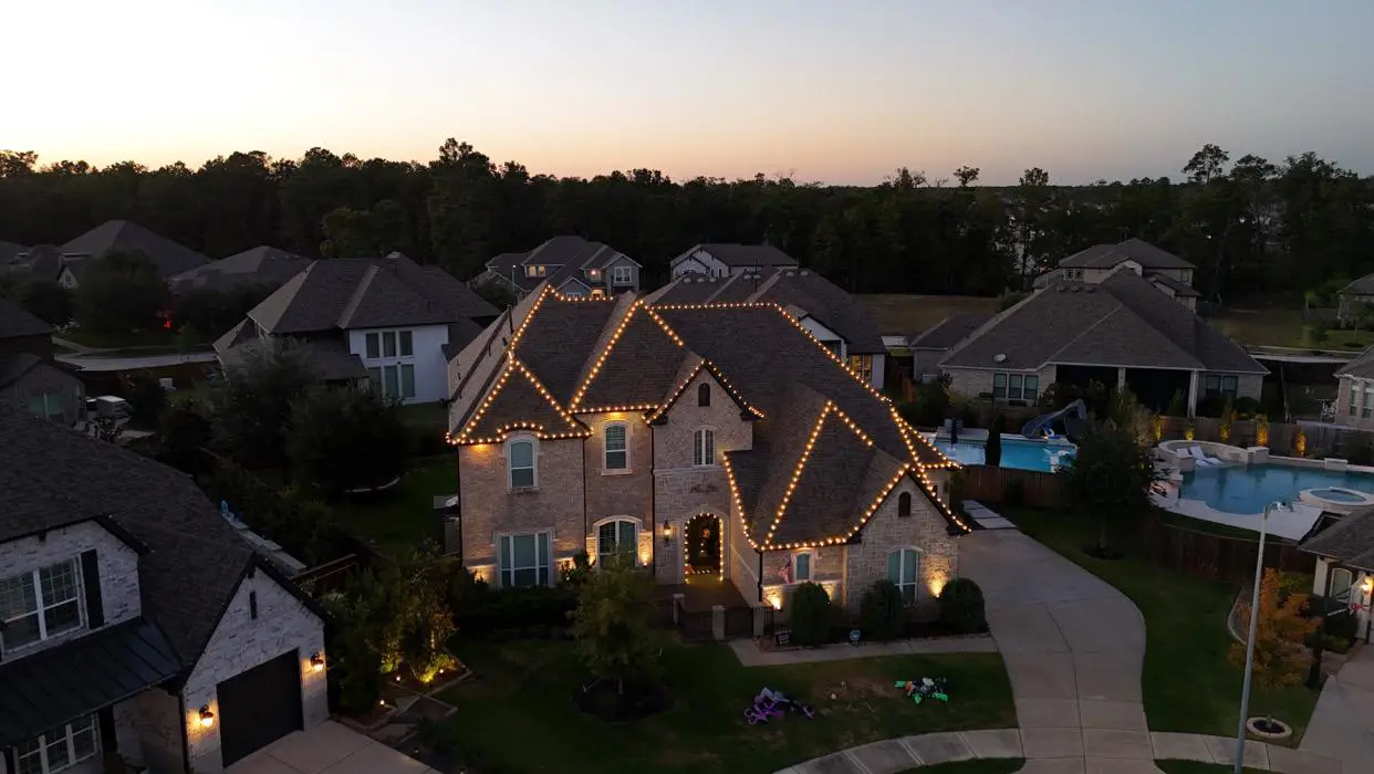 Christmas Lighting installation in Houston, Texas
