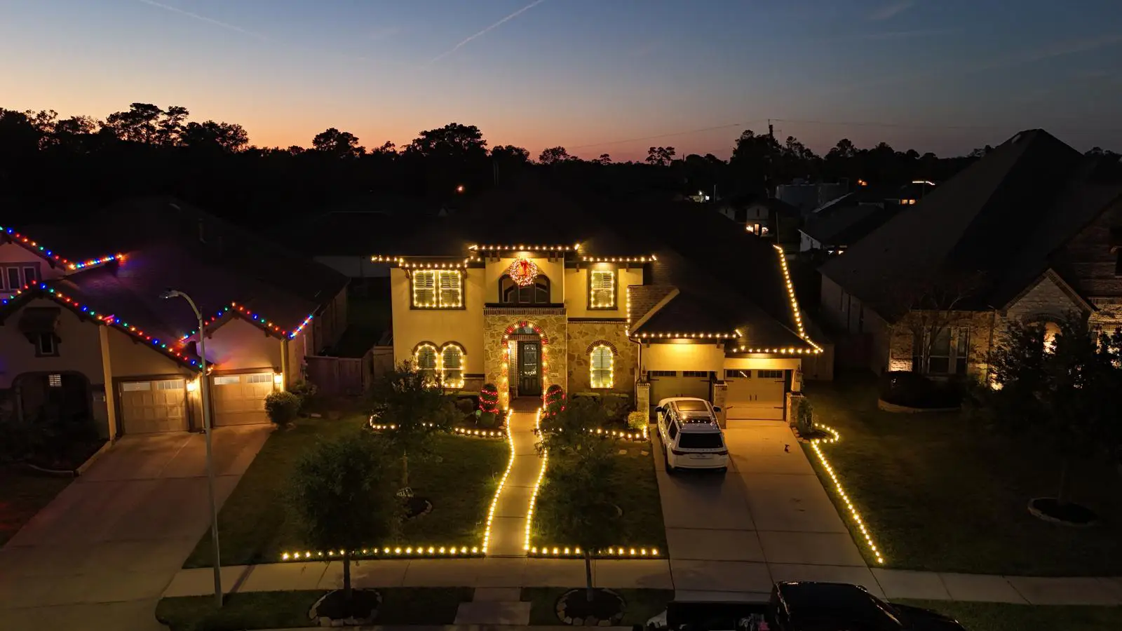 Christmas Lighting installation in Houston, Texas