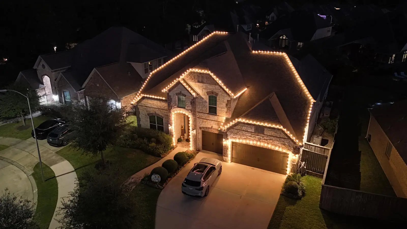 Christmas Lighting installation in Houston, Texas