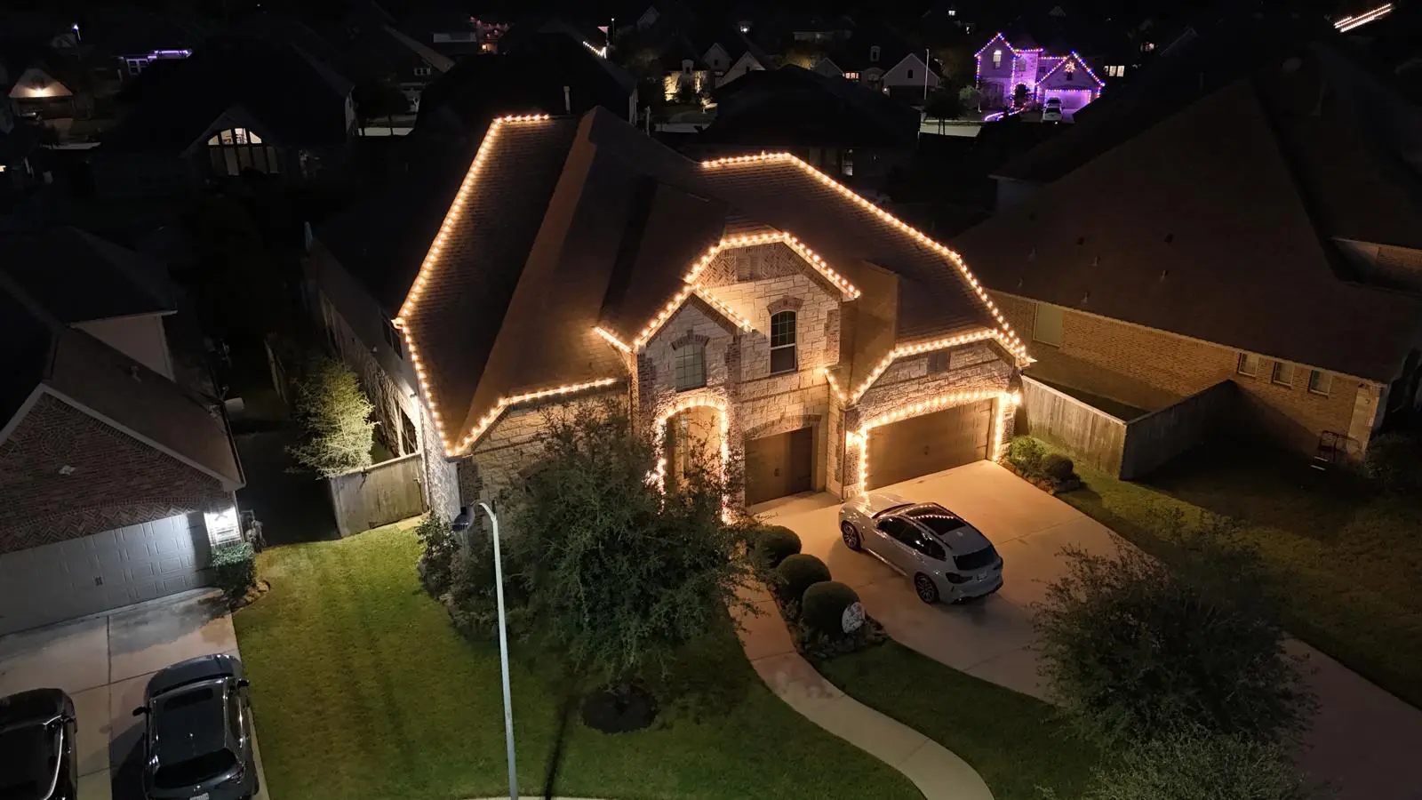 Christmas Lighting installation in Houston, Texas