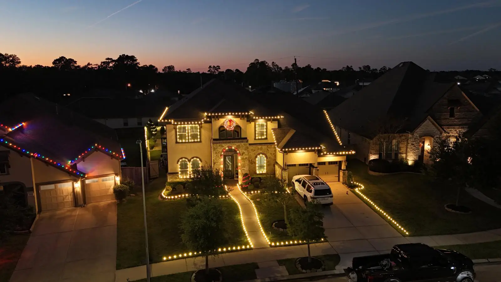 Christmas Lighting installation in Houston, Texas