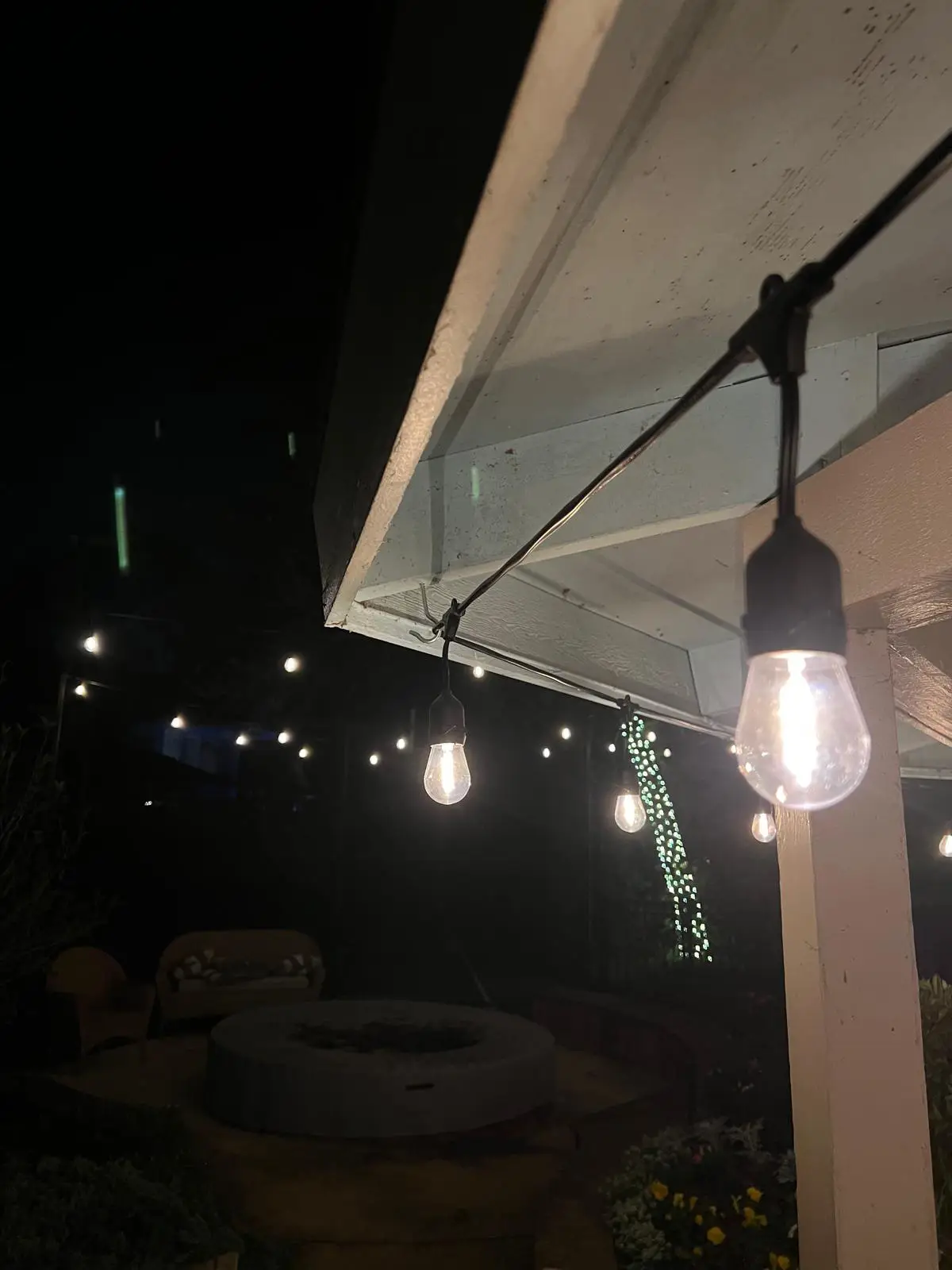 Patio String Lighting installation in Houston, Texas
