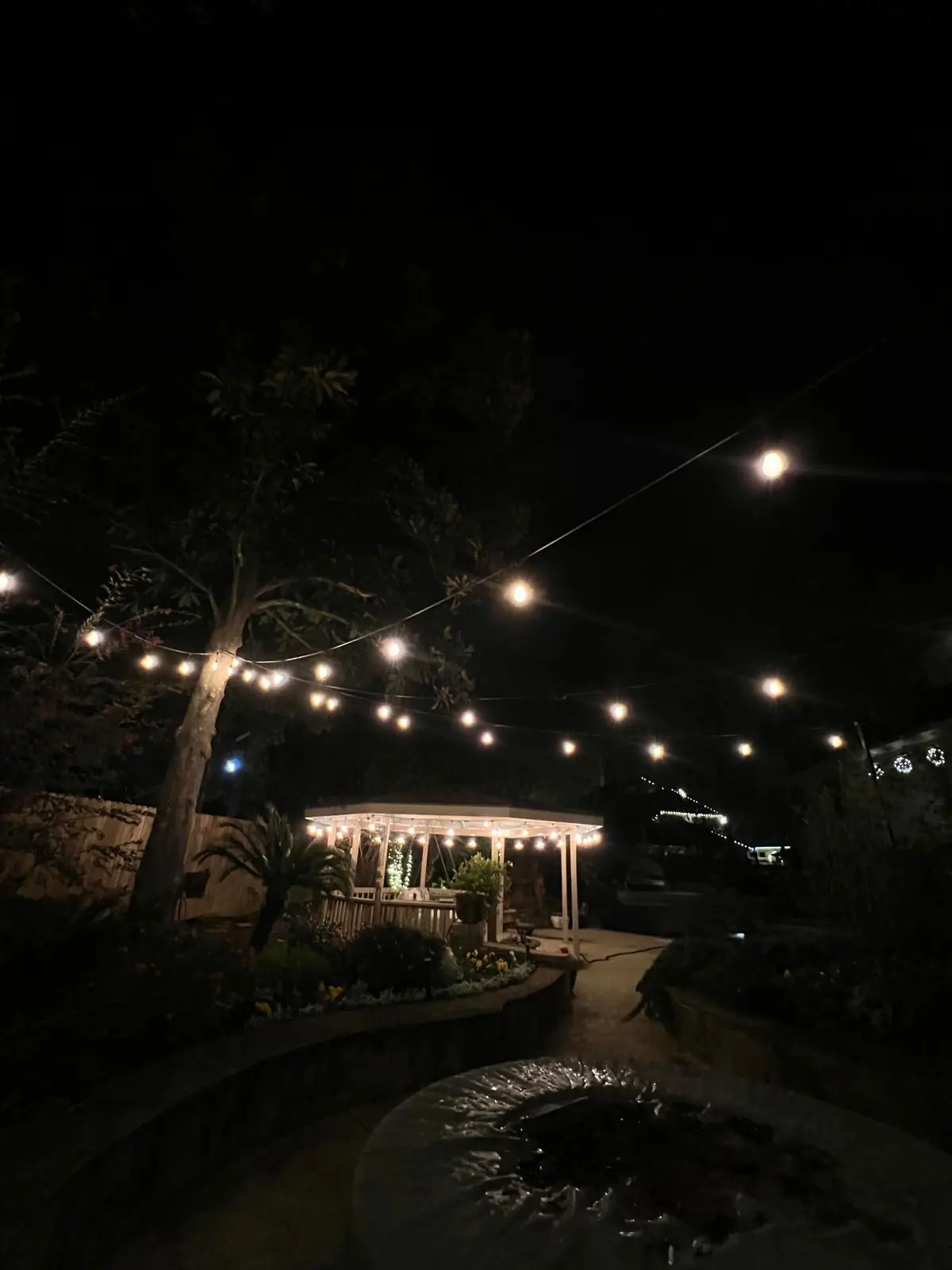 Patio String Lighting installation in Houston, Texas